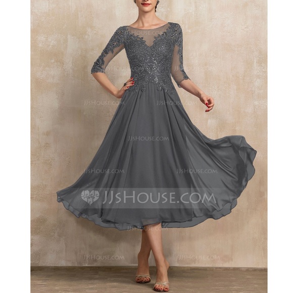 JJs House Dresses & Skirts - NWT! JJs House Dark Steel Grey Evening Gown/Dress